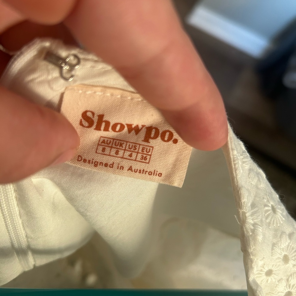 Showpo White Mini Eyelet Floral Dress - Picture 2 of 5